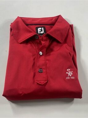 Men's Footjoy Regular Fit Red Golf Active Wear Polo Shirt Size Large